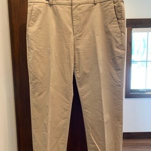 Banana Republic Avery crushed velvet look cream stretch slacks